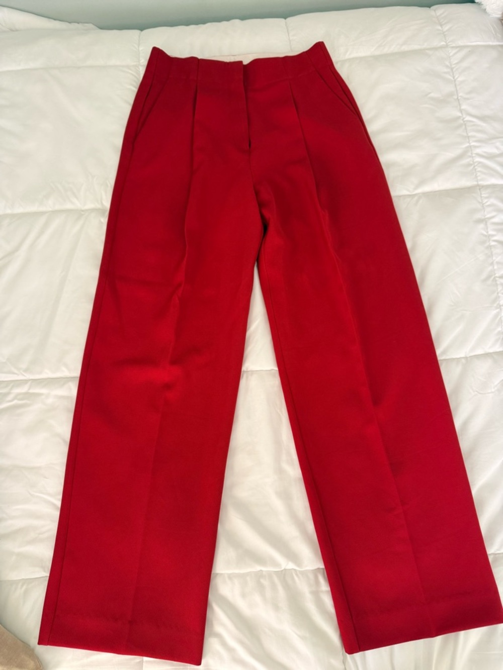 Mango Red Tailored Suit Pants